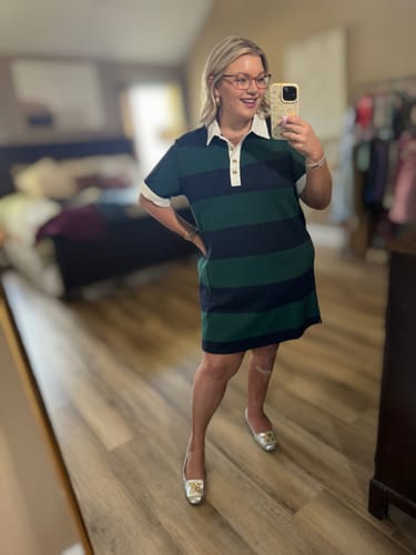 Customer photo review of SSYS Remi Stripe Rugby Dress In Navy Hunter