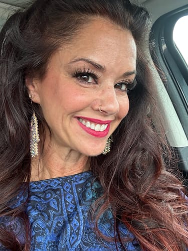 Customer photo review of Titanium Micro Opal Hinged Nose Hoop