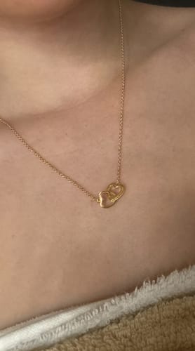 Customer photo review of To My Daughter, 'Never Forget' Love Mum or Dad - Interlocking Gold Vermeil Hearts Necklace DT37