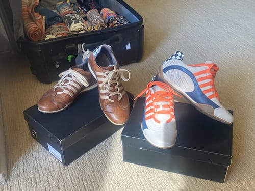 Customer photo review of Women's Racing Sneaker in Racing Oil