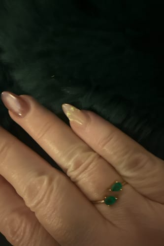 Customer photo review of Green Onyx Teardrop Ring (Gold)