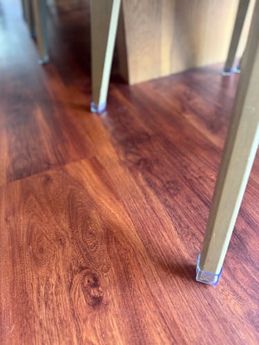 Customer photo review of Square Felt Silicone Chair Leg Protectors | Extra-Durable Chair Floor Protectors