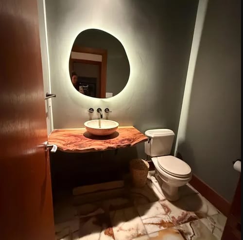 Customer photo review of Handcrafted Bathroom Vanity Furniture Decor Upgrade