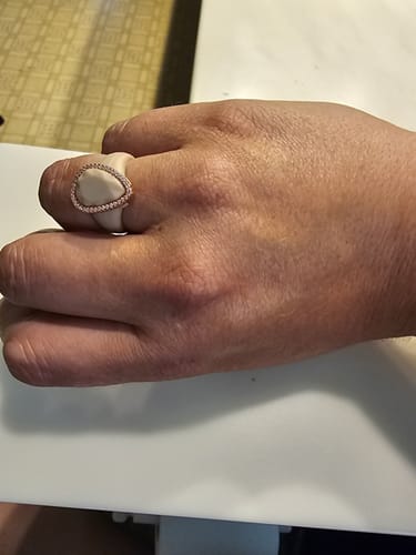 Nicole Z. review of Oversize Pear Silicone Ring with Metal Frame & Stones by Rinfit image 1 out of 1