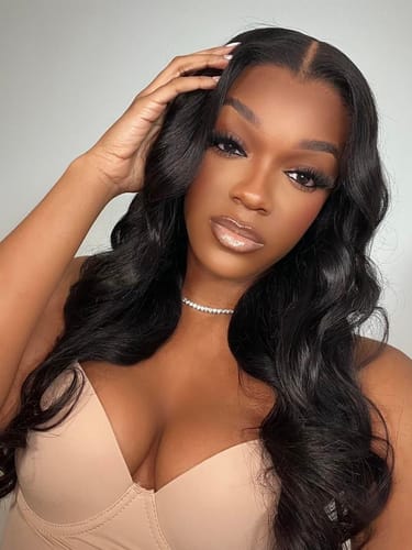 Customer photo review of Wavymy Body Wave Pre-bleached Wear Go Glueless HD Lace Wigs 7x5 Lace Closure Wigs 180% Density
