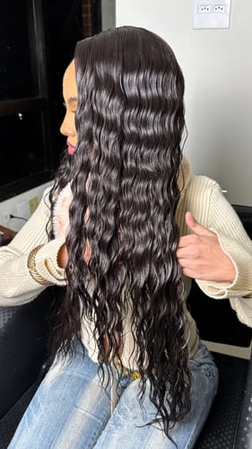 Customer photo review of Lace Front HD Gianna Preta Ondulada - Repartição Livre 13x4