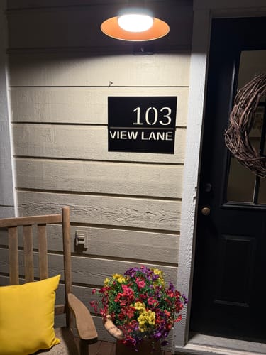 Customer photo review of House Address Sign - Metal Wall Art