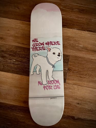 Customer photo review of Custom Vinyl Skateboard Wrap