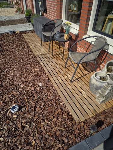 Customer photo review of Houten vlondertegel 100x100 cm