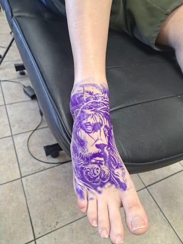 Customer photo review of Painless Tattoo Numbing Cream