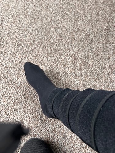 Customer photo review of Beltwell® Adjustable Calf Compression Wrap For Very Swollen Legs (1 wrap)