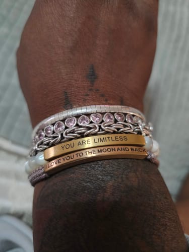 Customer photo review of I LOVE YOU TO THE MOON AND BACK - Rope Bracelet Collection (POS)