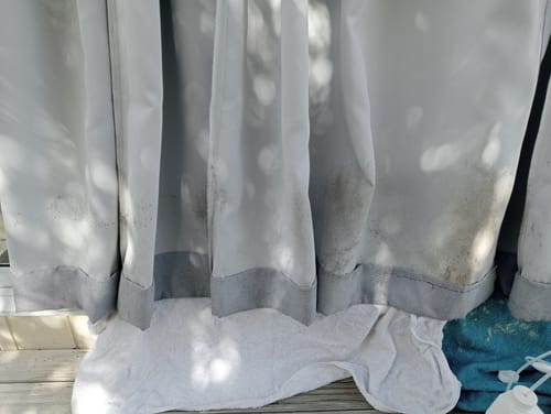 Customer photo review of Curtain Wizard Instant Mould & Mildew Remover