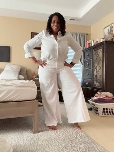 Knatarsha A. review of Long Sleeves Loose Solid Color Split-Joint Lapel Blouses&Shirts Tops image 1 out of 1