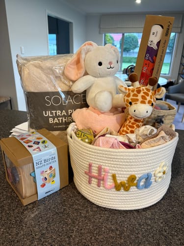 Judy Z. review of Baby Knits™ Multicolor Personalized Knitted Basket image 1 out of 1