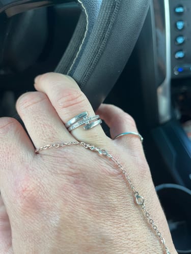 Customer photo review of Engraving Names Cross Ring