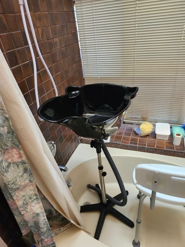 Customer photo review of Portable Hair Washing Shampoo Backwash Bowl Sink