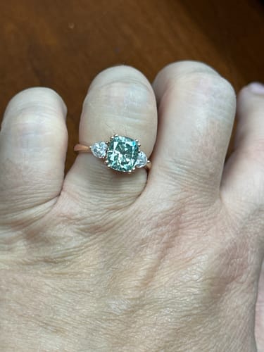 Charleen H. review of Doveggs asscher three-stone moissanite & colored gem engagement ring image 1 out of 1
