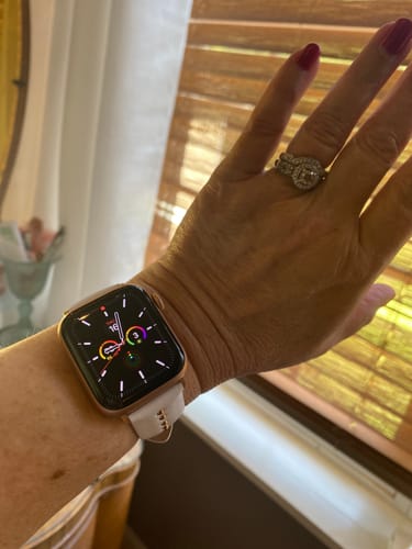 Customer photo review of NEW! White Patent Leather Band for the Apple Watch