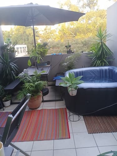 Customer photo review of Cancun Multicolour Red Toned Melange Recycled Plastic Outdoor Rug