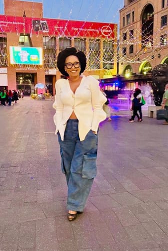 Customer photo review of Wave Sleeve V-Neck Knitted Cardigan