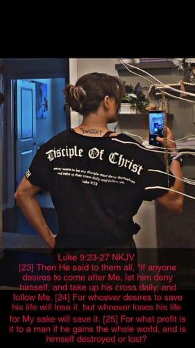 Customer photo review of Disciple of Christ Oversized Tee