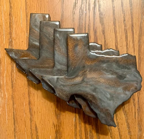 Customer photo review of 5.0x4.7x0.5" Texas State 4 Coaster Silicone Mold