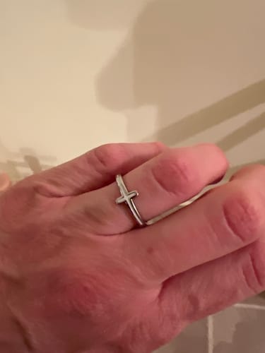 Customer photo review of Women's Faith Cross Ring