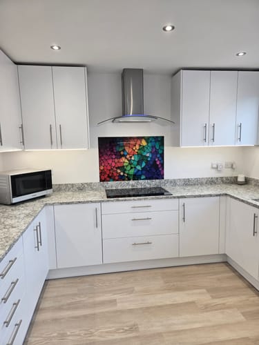 Customer photo review of Colourful Rocks- Glass Splashback