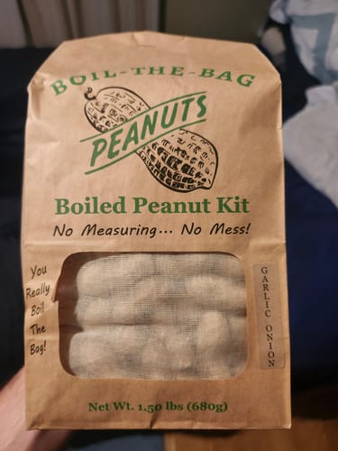 Customer photo review of Boil-The-Bag Boiled Peanuts (2 Bags)