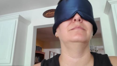 Customer photo review of 100% Mulberry Silk Sleep Mask – Adjustable & Pressureless Fit