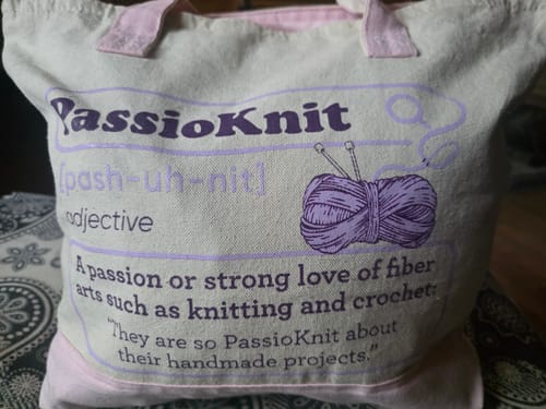 Customer photo review of Passioknit Definition Tote Bag