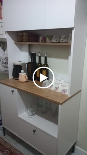 Customer video review of Rani JE202 Çok Amaçlı Dolap 4 Kapaklı 1 Çekmeceli Kiler Mutfak Dolabı Beyaz - Sepet Ceviz