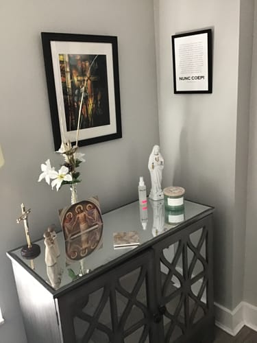 Customer photo review of Nunc Coepi – "Now I Begin" – QB Philip Rivers (Ven. Bruno Lanteri) – 8.5x11 – Catholic Inspiration – Archival Paper– Authentic Quote