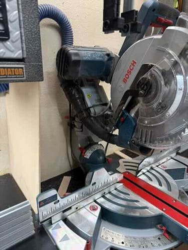 Customer photo review of Bosch Axial Glide Miter Saw Dust Chute (Gen II)