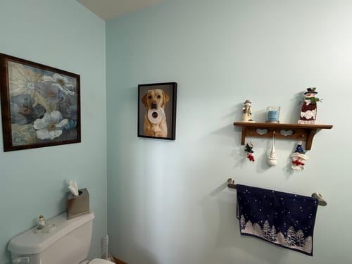 Customer photo review of Yellow Labrador Dog Toilet Paper