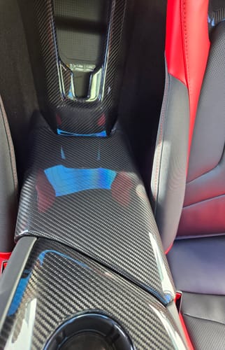 Customer photo review of Corvette C8 DRY CARBON FIBER Center Console Armrest Cover