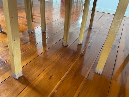 Customer photo review of Rectangular Felt Silicone Chair Leg Protectors | Extra-Durable Chair Floor Protectors