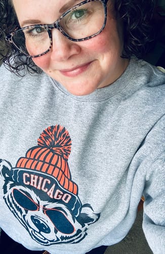 Customer photo review of Chicago Beanie Crewneck Sweatshirt