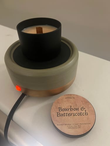 Customer photo review of Santa Baby, Slip a Tall, Dark & Fictional Man Under the Tree for Me Soy Candle | Romance Gift for Book Lovers