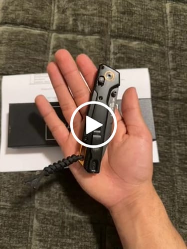 Customer video review of Nekama I Slide Lock Knife – Black Aluminum Handle, 14C28N Tanto Blade – Made in USA (BCMC1000ALBKB)