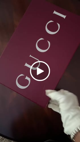 Customer video review of GG Horsebit Embossed Mule Red Suede And Wool 536051