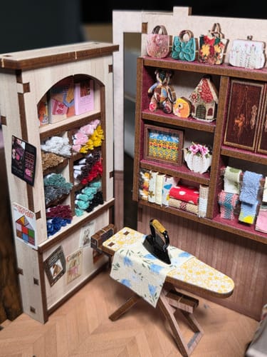 Customer photo review of Sewing Room DIY Wooden Book Nook Shelf Insert