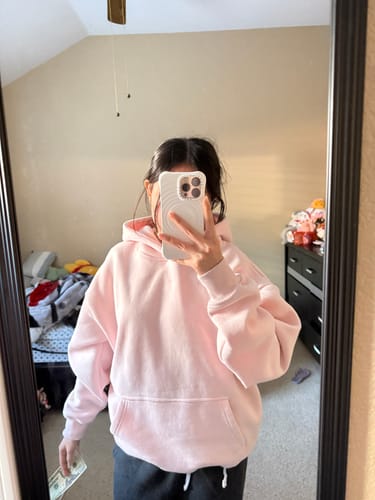 Customer photo review of COZY Hoodie (pink marshmallow)