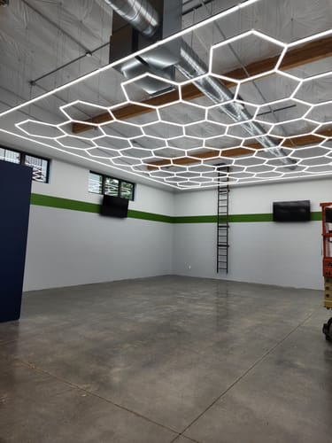 Customer photo review of LED Hexagon Garage Lights Custom Order