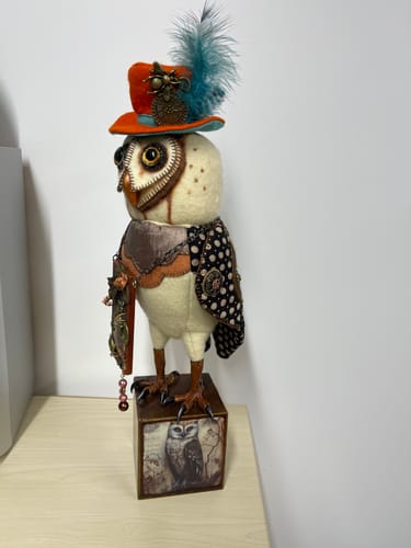 Customer photo review of "The Professor" Owl Art Doll PDF Pattern Approx 40cm