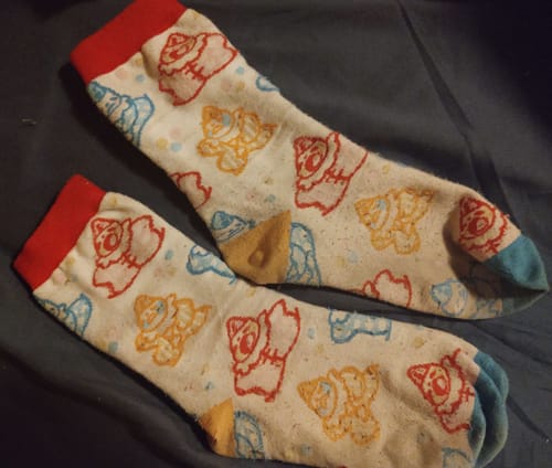 Customer photo review of Cute Lil Clown Socks!