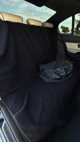 Customer photo review of Waterproof Backseat Car Towel Seat Cover