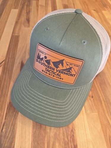 Customer photo review of Richardson 112 Genuine Leather Patch Hats Laser Engraved