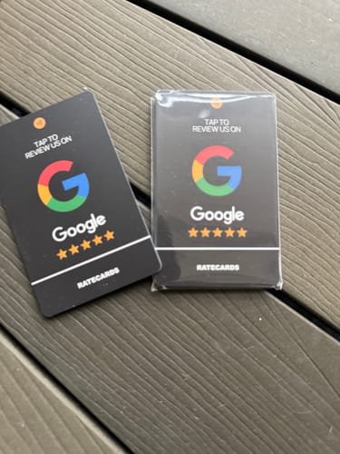 Customer photo review of RATECARDS™ - Google Review Card Premium Black